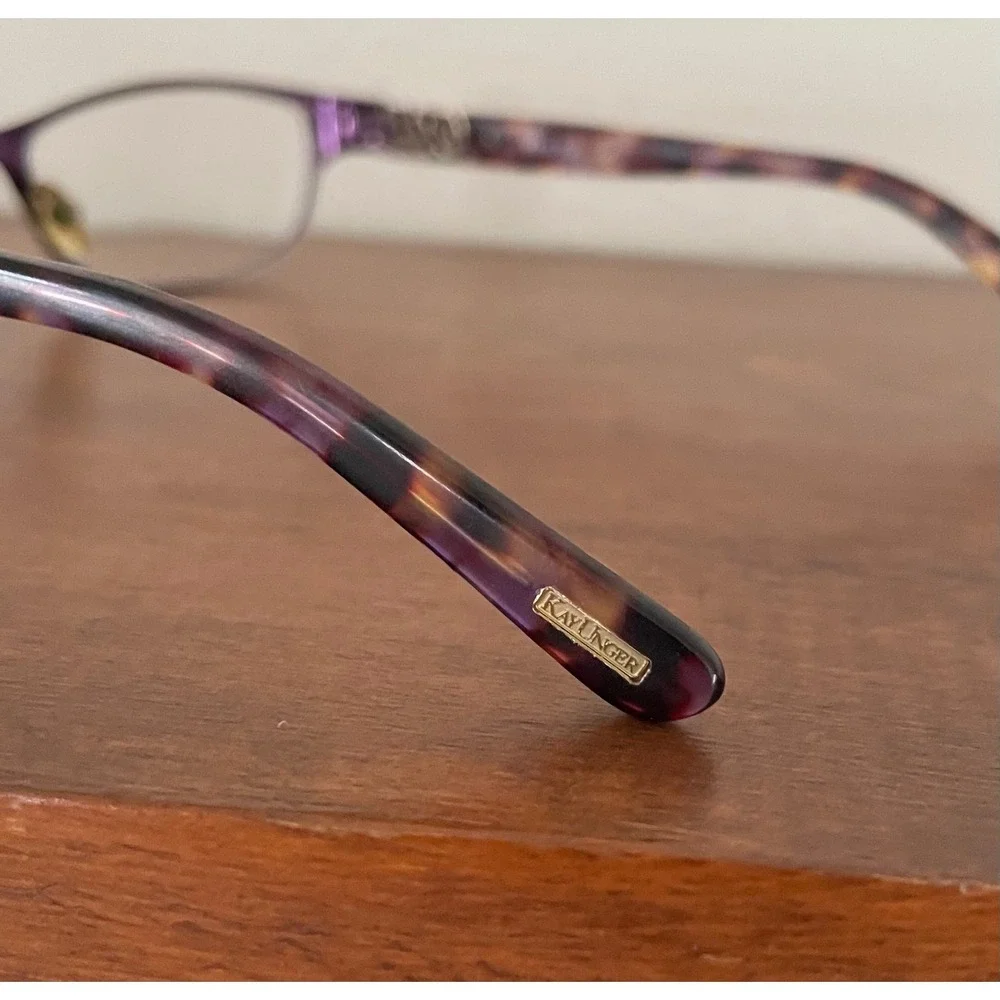 Kay Unger K143 Eyeglasses Purple Tortoiseshell FRAMES ONLY‎ Tortoise 52-17-135